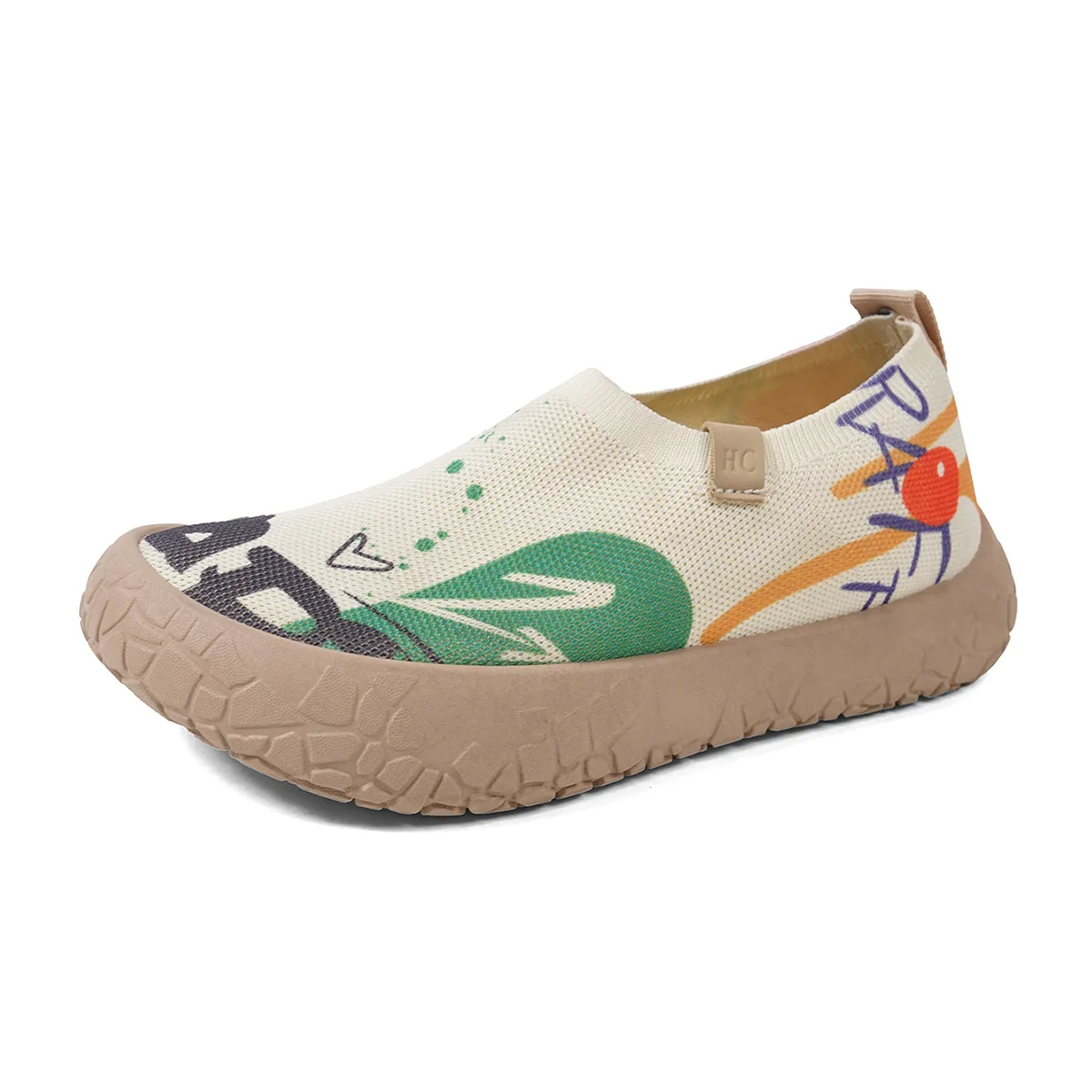 

Inner Heightening Women's Four Seasons Knitted Soft-soled Sports and Leisure Widened Non-slip One-pedal Lazy Platform Shoes