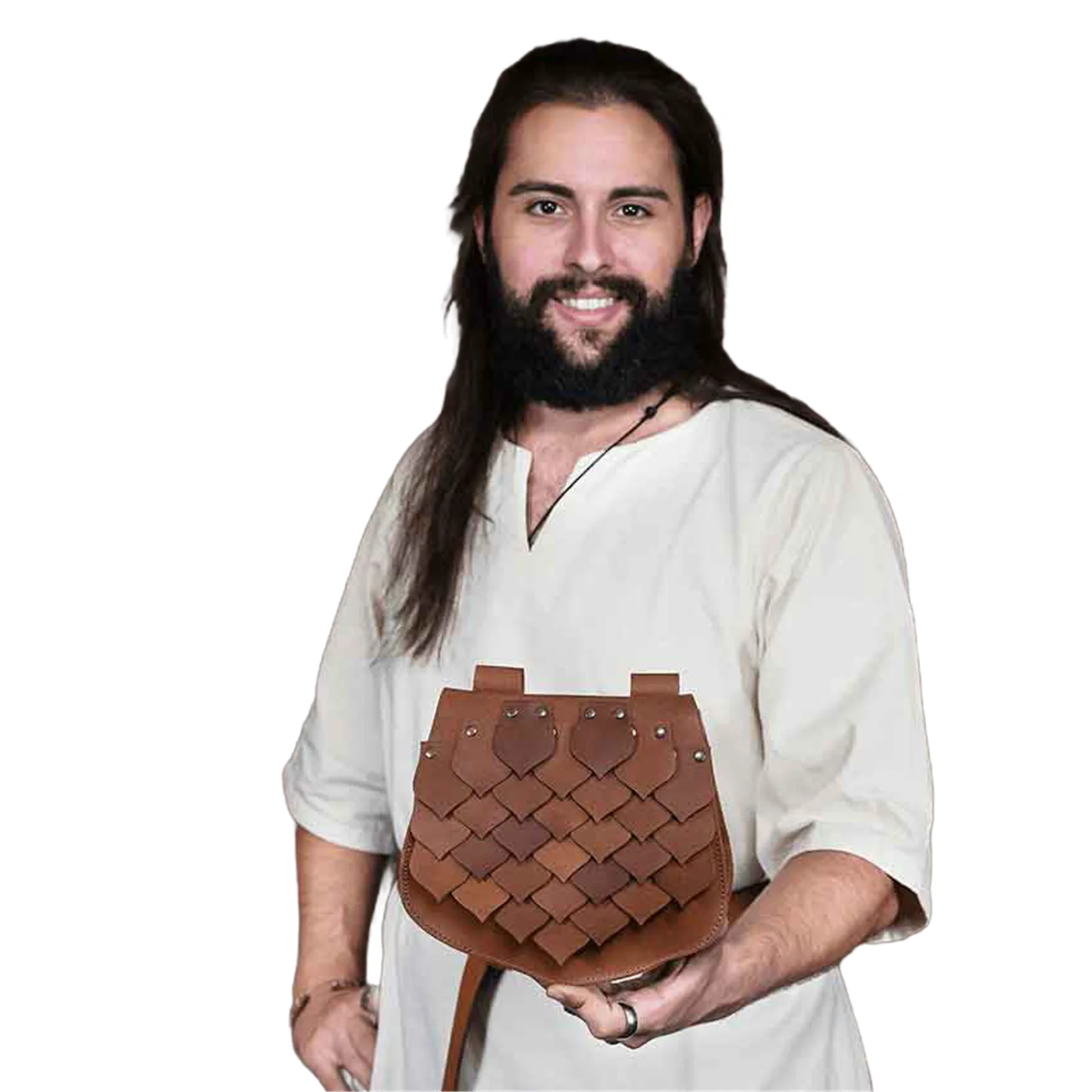 Bolsa de cinturón renacentista, riñonera medieval de piel sintética, accesorios de disfraz LARP para hombres y mujeres