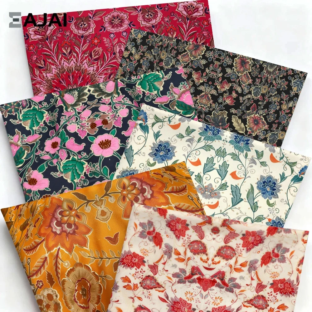 

Жаккардовая парчовая ткань с цифровым принтом, ткань, материал, сделай сам, швейные брюки, юбка, красный, коричневый, с цветочным узором, 4-сторонняя эластичная мода