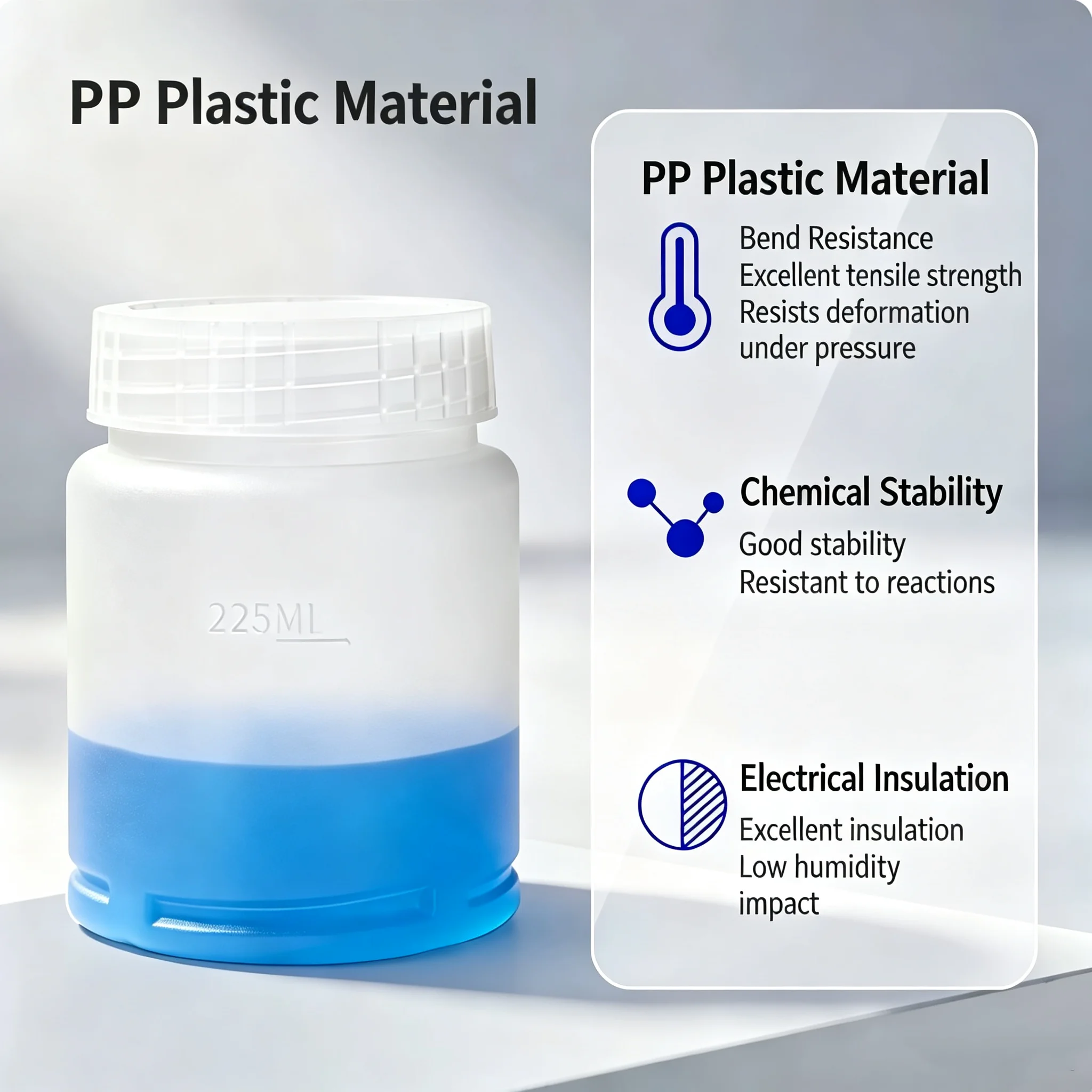 10PCS 225ml plastic sampling bottle PP sample bottle threaded mouth reagent bottle  high temperature resistant homogenizing