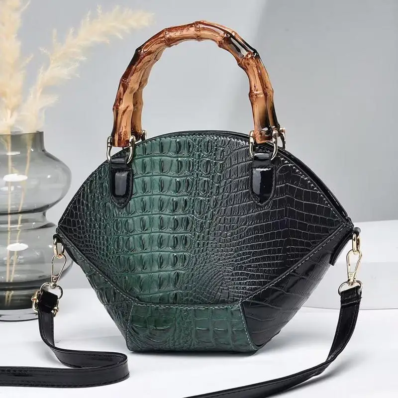 2023 New Luxury Brand Shoulder Bag High Quality Crocodile Crossbody Bag Simple And Versatile Retro Bamboo Knot Handbag