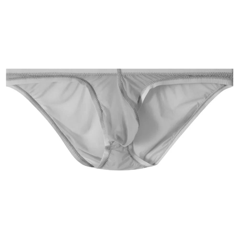 Cool Low Waist Ice Silk Briefs Mesh Lingerie Men Underwear Ultra-Thin Seamless Bikini Briefs Male