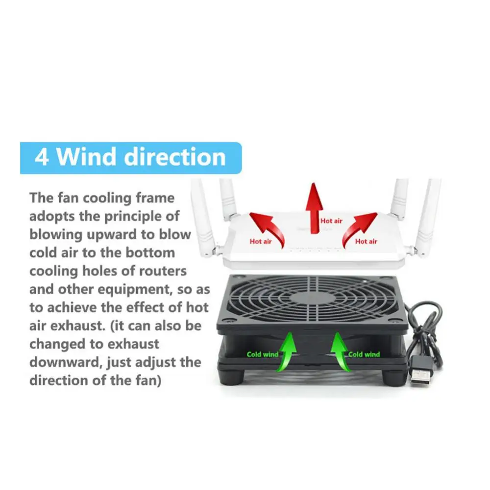 12cm 5V USB Power Supply TV Set-Top Box Router Radiator Cooler Air Cooling Fan Router Fan DIY PC Cooler Wireless Cooling Silent