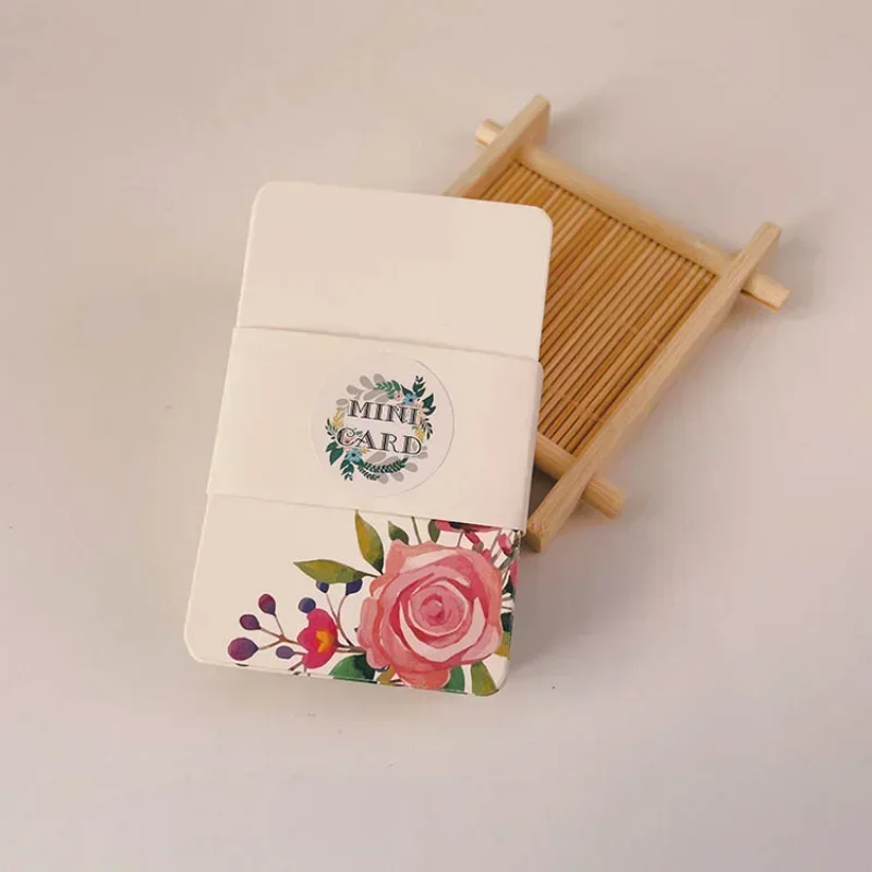 Flower Message Card DIY Paper Postcards Scrapbook 50pcs Paper Card Greeting Cards Party Wedding Invitation Thank You Memo Pad