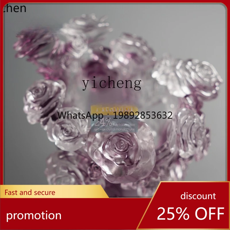 

YFY high-end glazed vase high-end crystal living room TV cabinet coffee table decorative flower arrangement