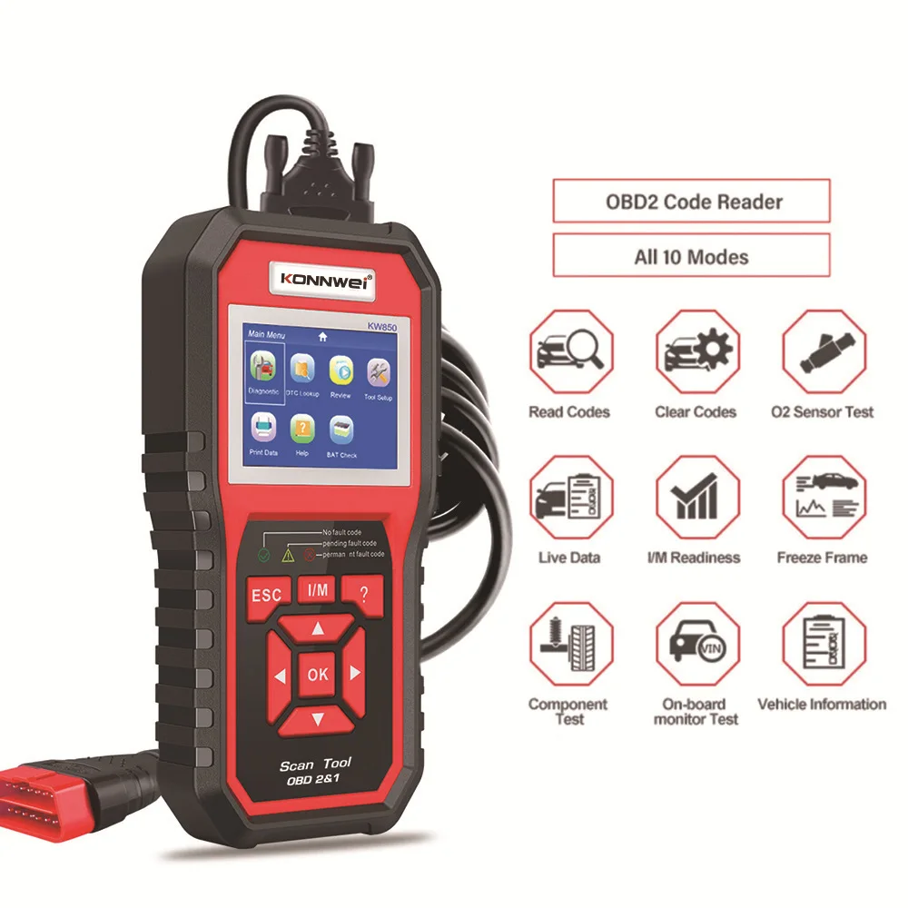OBD2 Car Code Reader, Vehicle On-board Computer Fault Diagnostic Scanner for 12V  Cars