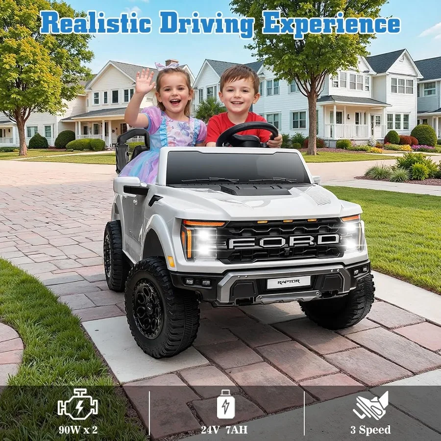 مرخصة F-150 رابتور 24 فولت ركوب على لعب للبنين والبنات 2 مقاعد سيارة كهربائية ركوب طفل على سيارة ث/أضواء LED للتحكم عن بعد