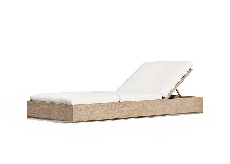 

Outdoor bed courtyard Open-air garden Designer beach chair Hotel B B Outdoor solid wood swimming pool deck chair