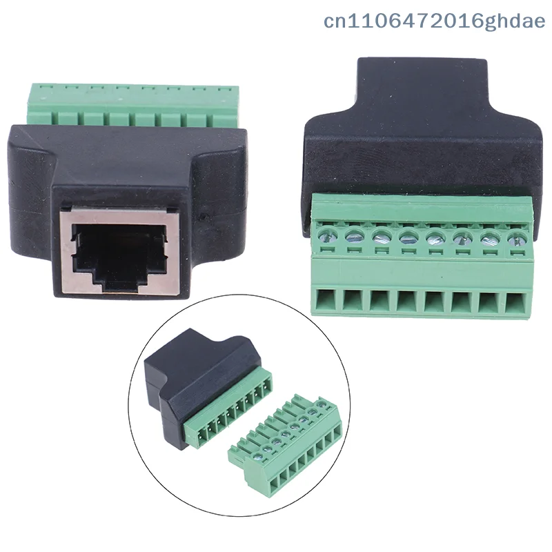 （Summer6）RJ45 To Screw Terminal Adaptor Rj45 Female To 8 Connector For CCTV DVR
