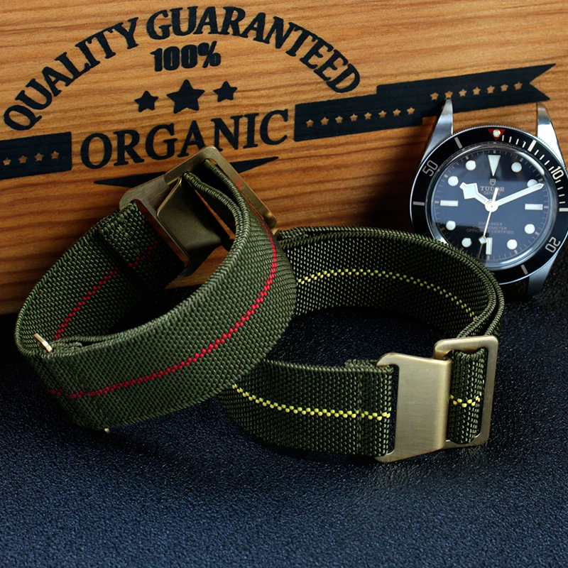 60's French Troops Parachute Elastic Nylon WatchBand Man's Universal SmartWatch Wrist Strap 20mm 22mm for Tudor Rolex