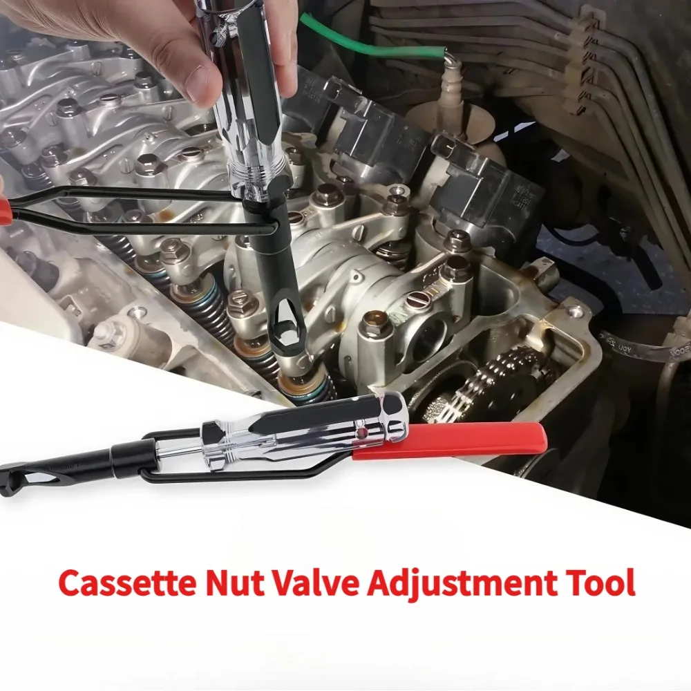 1set 10mm Cassette Nut Valve Adjustment Tool for Car Engines, Slotted Valve Adjustment Stud