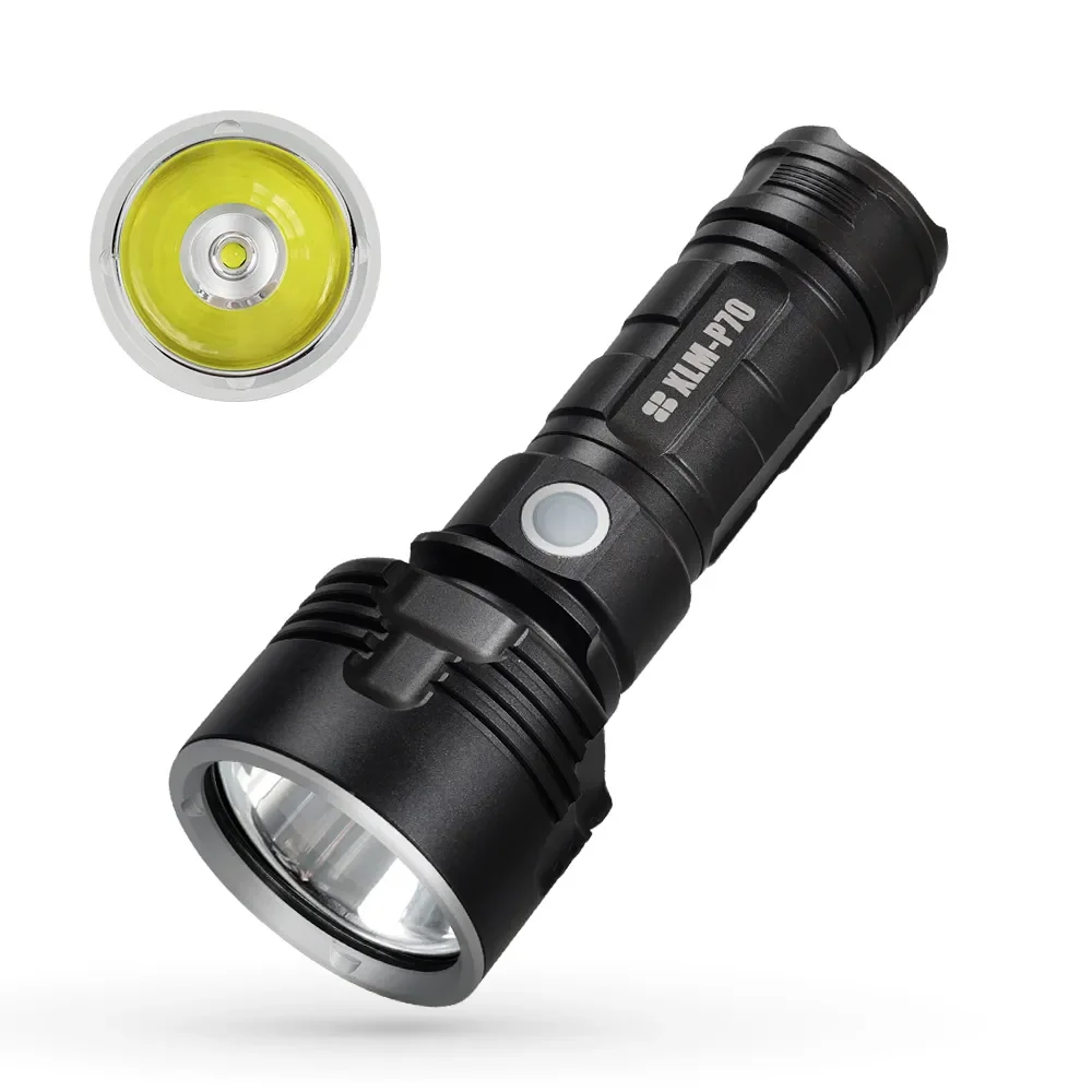 

USB Rechargeable Aluminum Flashlight 26650 battery 3 Modes Multifunctional Portable Flashlight Torch Light with Power Bank Camp