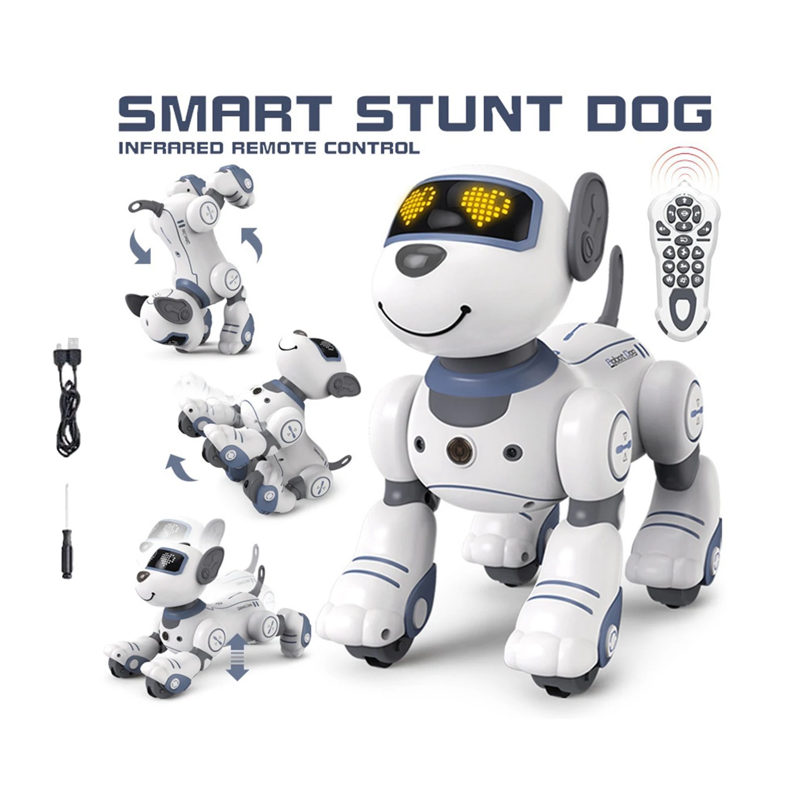 Lindo Robot inalámbrico inteligente con Control remoto para niños pequeños, perro Programable, cachorro robótico parlante inteligente, juguetes para mascotas