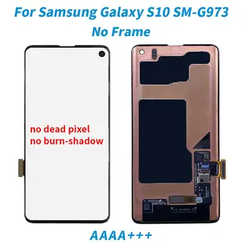 LCD displej Super AMOLED Burn Shadow pro Samsung Galaxy S10 SM-G973, G973F, dotyková deska, digitalizátor s výměnou rámečku 10 nejlepší prodej Displej Samsungu S10 - №6