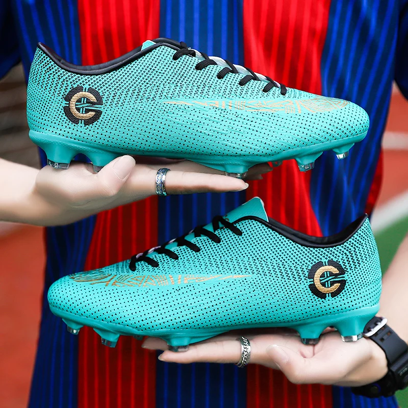 Breathable football shoes for men, FG/AG long nail all season universal anti slip sports shoes, outdoor and indoor sports shoes
