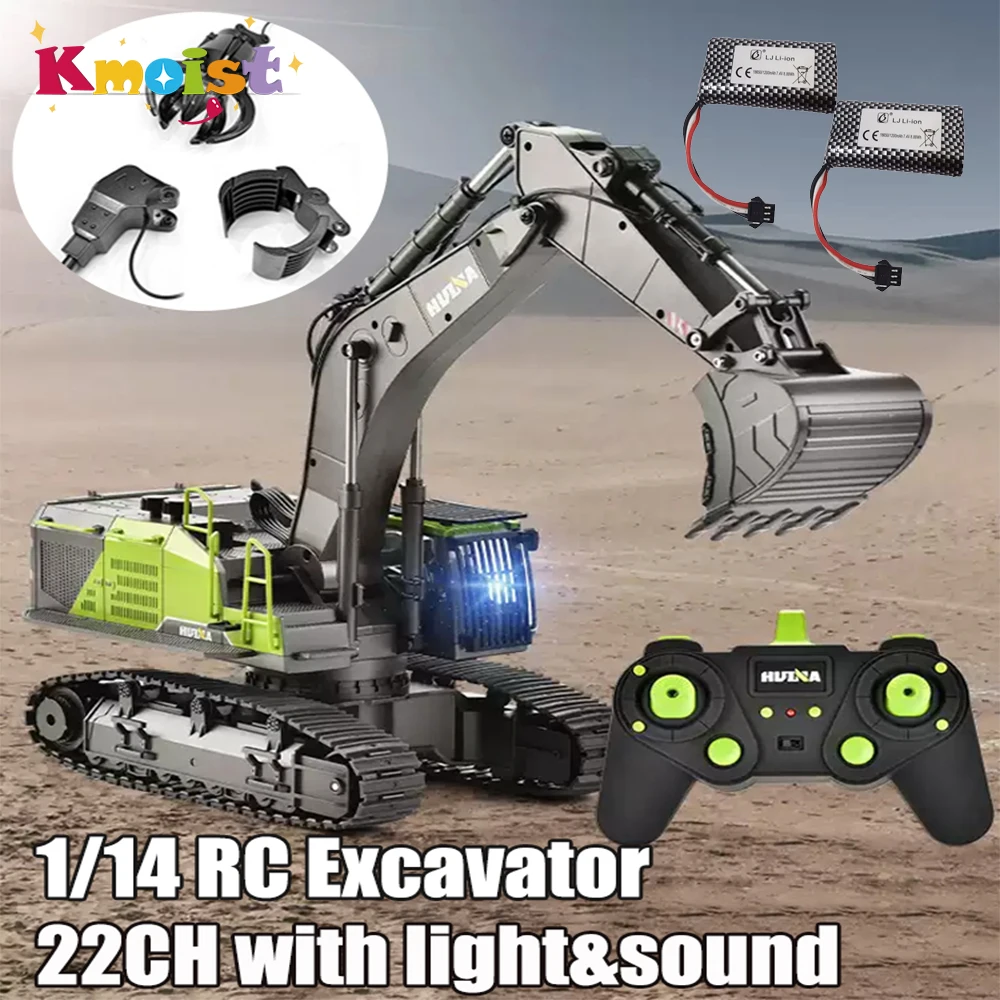Huina 1593 1/14 22ch Simulation RC Truck Model Alloy Metal Remote Control Digger Excavator Toys Rc Engineering Cars Xmas Gifts