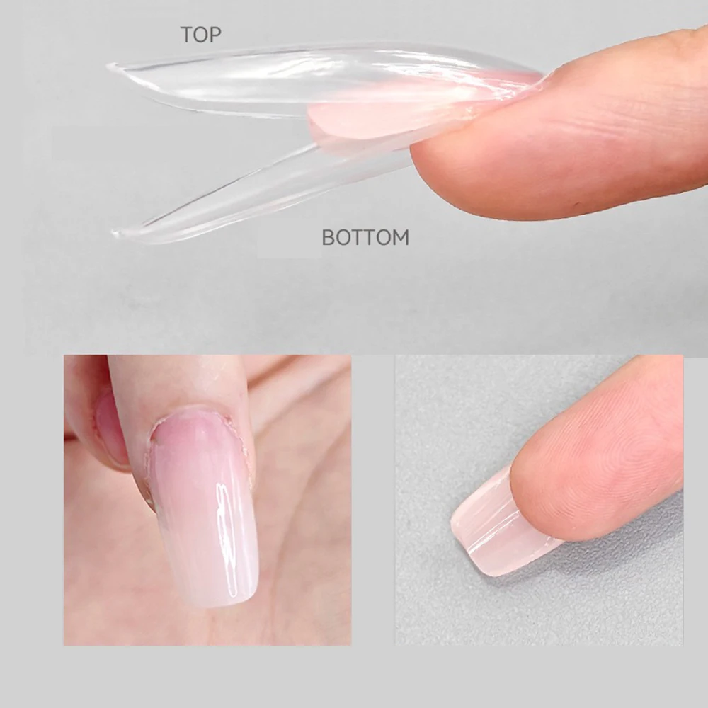 180 قطعة ساندويتش أشكال أظافر مزدوجة ملحقات-أشكال مزدوجة نعش اللوز قالب أظافر مانيكير قالب علوي قالب سفلي أداة إطالة #4