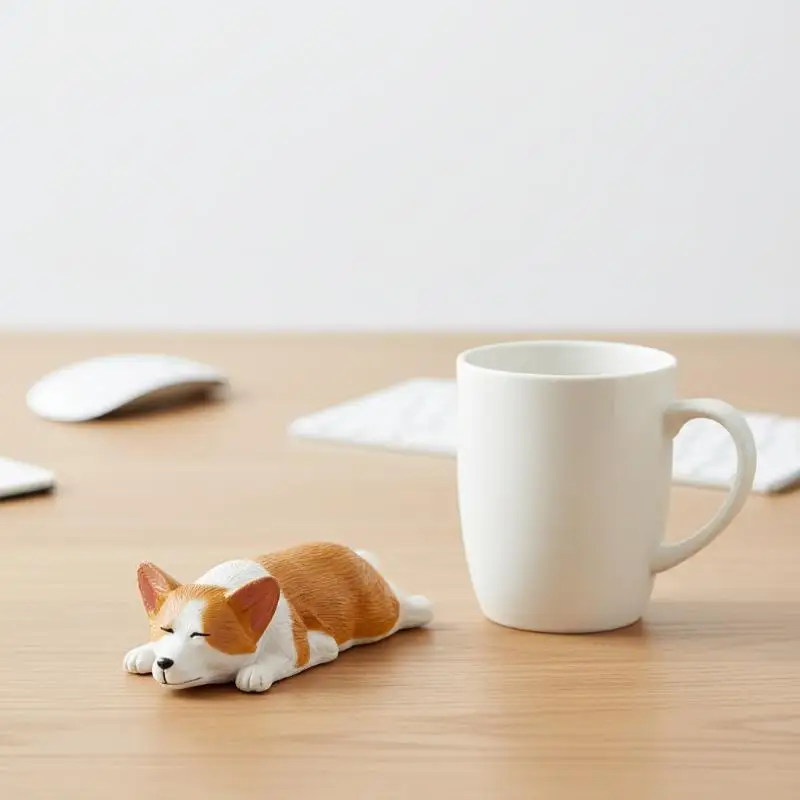 Car Dashboard Dog Toy Cute Mini Corgi Resin Doll Animal Decor Accessory for Car Interior Unique Creative Ornament Gift