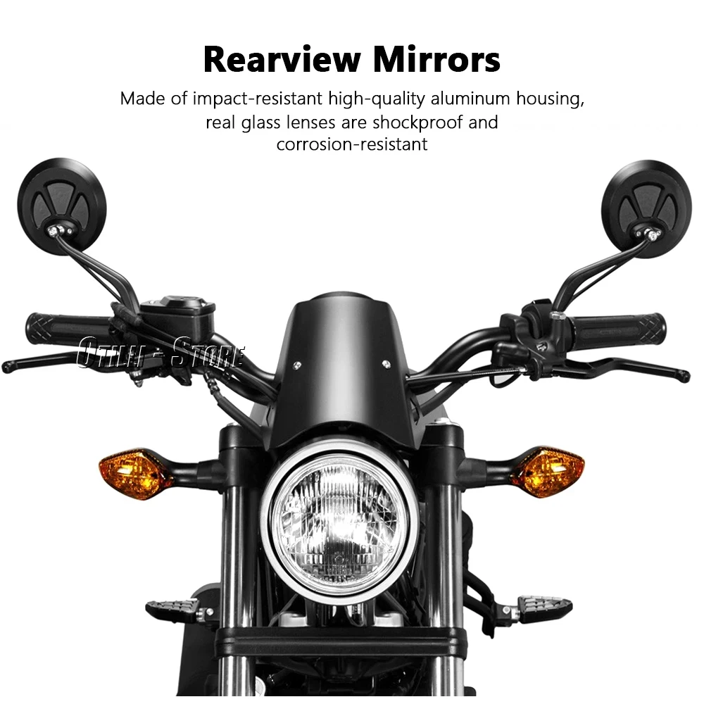 Motorcycle Rear View Mirror Cycling Clear Rearview Adjustable Left Right Mirror For Honda CM300 Rebel CM500 CMX500 CMX 500 REBEL