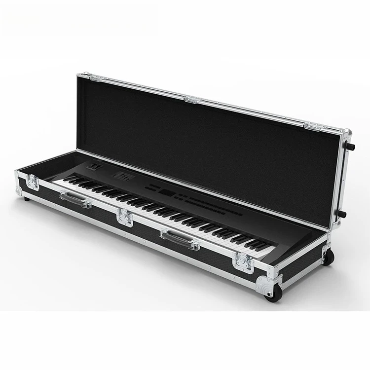 

High Quality custom Aluminium Digital Piano Flight Case,Rolling Road Case with Wheels for Piano Keyboard, Protective Travel Case