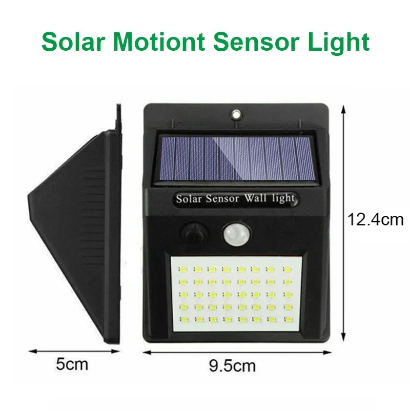 30 levou luz de parede solar com sensor de movimento pir, impermeável, melhor para exterior, decoração do jardim, rua lâmpada