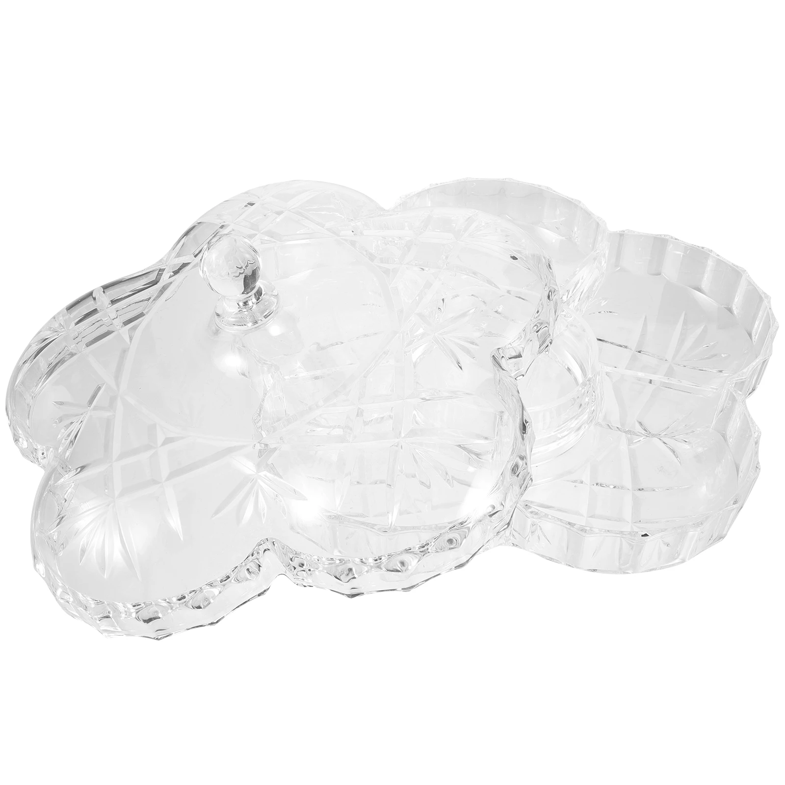 

C Storage Box Transparent PP Snack Tray Divided Compartments Sealed Lid H Fruit Container Plastic Food Plate Home Party