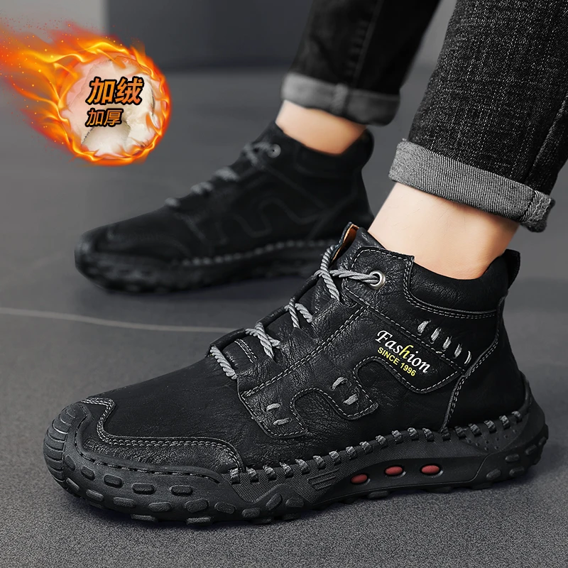 men boots 2024 New Winter Slippers Warm Men Shoes Waterproof Non-Slip Plush Sneakers Male tenis shoes Boots Men Sneakers Winter