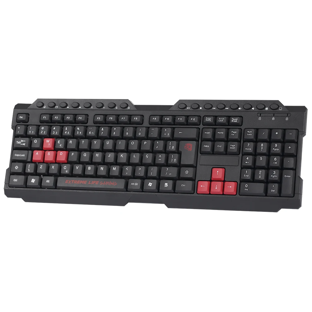 Gamer Keyboard with 16 Keys Multimedia Black/Red-ELG