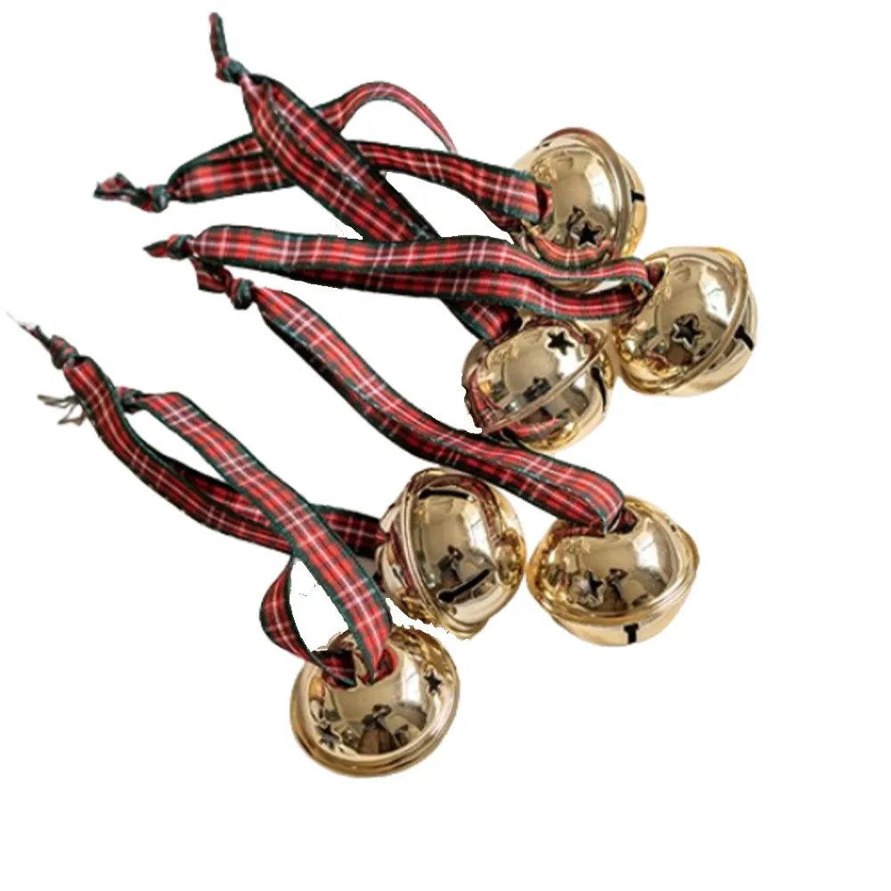 

6pcs Metal Christmas Iron Bell Pendant Pleasant Sound DIY Xmas Chime Bell Handmade Exquisite Christmas Tree Hanging Bells