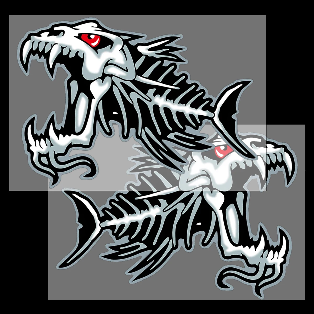 

Piranha Fishbone Reflective Car Stickers Motorcycle Scooter Auto Moto Body Fuel Tank Rear Box Helmet Vinyl Accessories Decals