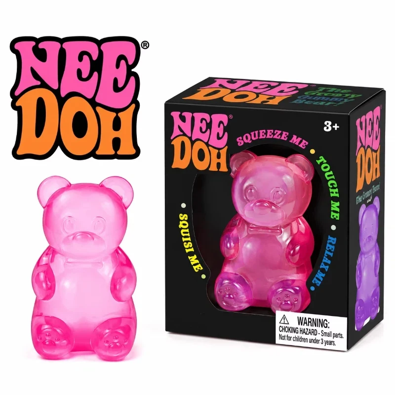 NEEDOH Soft Gummy Bear Fidget Squeeze Toy Sensory Toy TPR Sensory Stress Relief Toy Colorful For Kids Birthday Party Gifts New