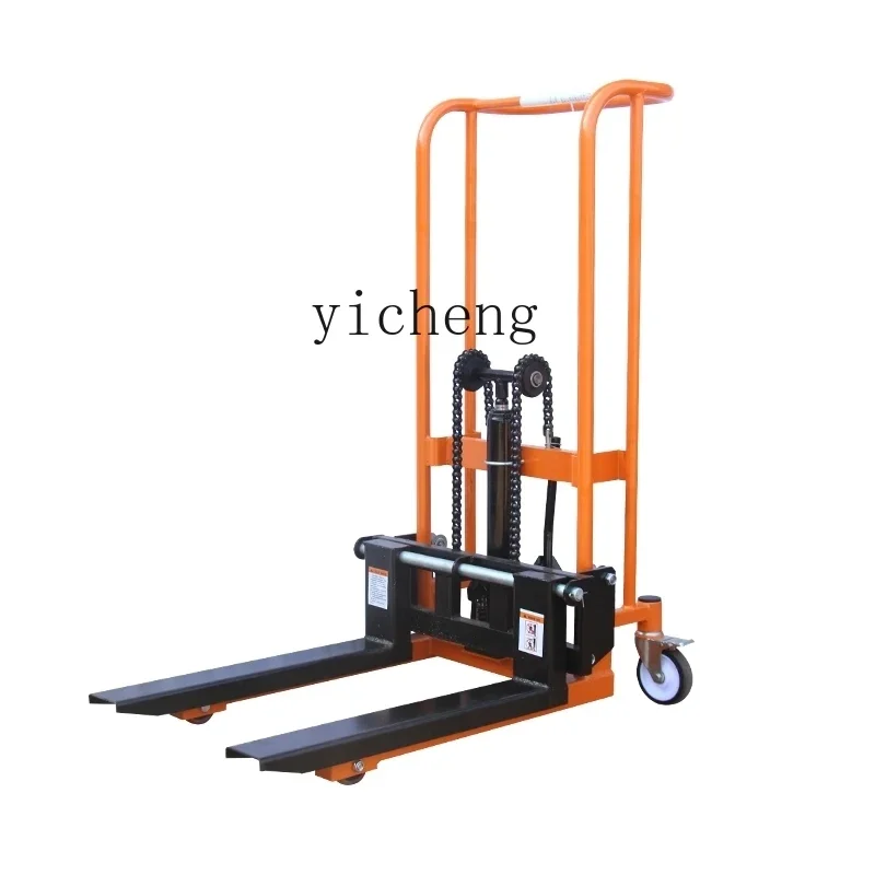 ii- Manual Forklift Small Hydraulic Lifting Platform Household Mini Portable Unloading Tool Handheld Cart