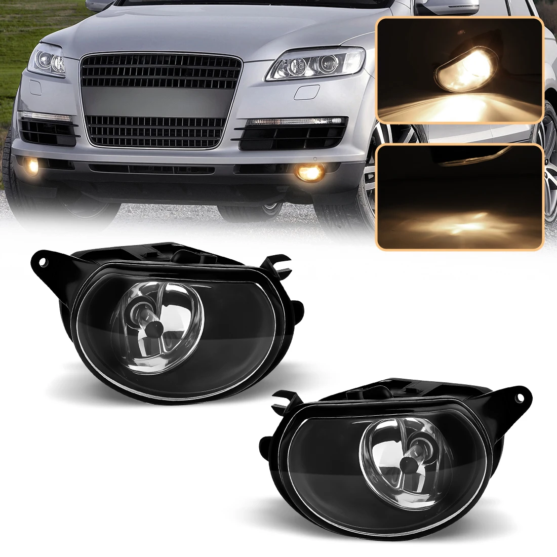 

8P0941699A LF 8P0941700A 2pcs Car Front Bumper Fog Light For AUDI A3 2004-2008 Q7 2007-2009 Halogen Bulb Fog Lamp