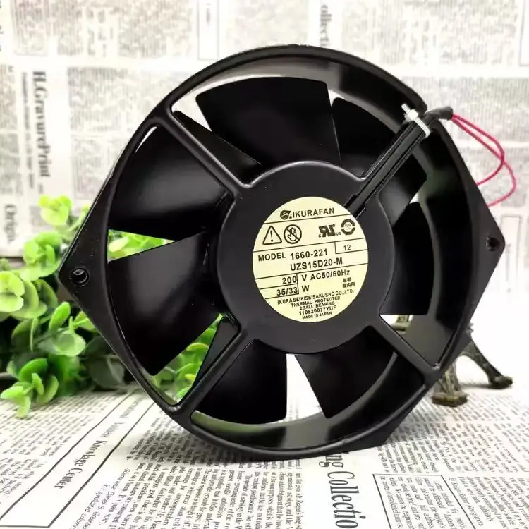 For IKURAFAN 1660-221 UZS15D20-M AC 200V  17238 172x150x38mm 2-Wire Dual Ball Bearing Metal Welder Server Inverter Cooler Fans