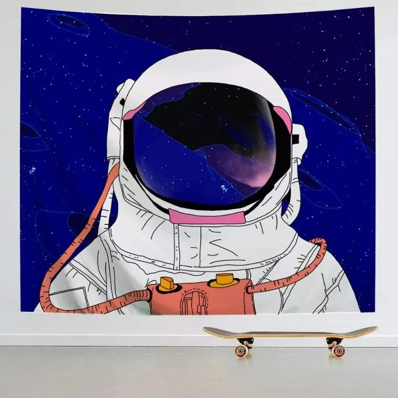 Home Decoration Astronauts and Skull Printing Poly  Poetry Paper -hanging Room background cloth tapiz