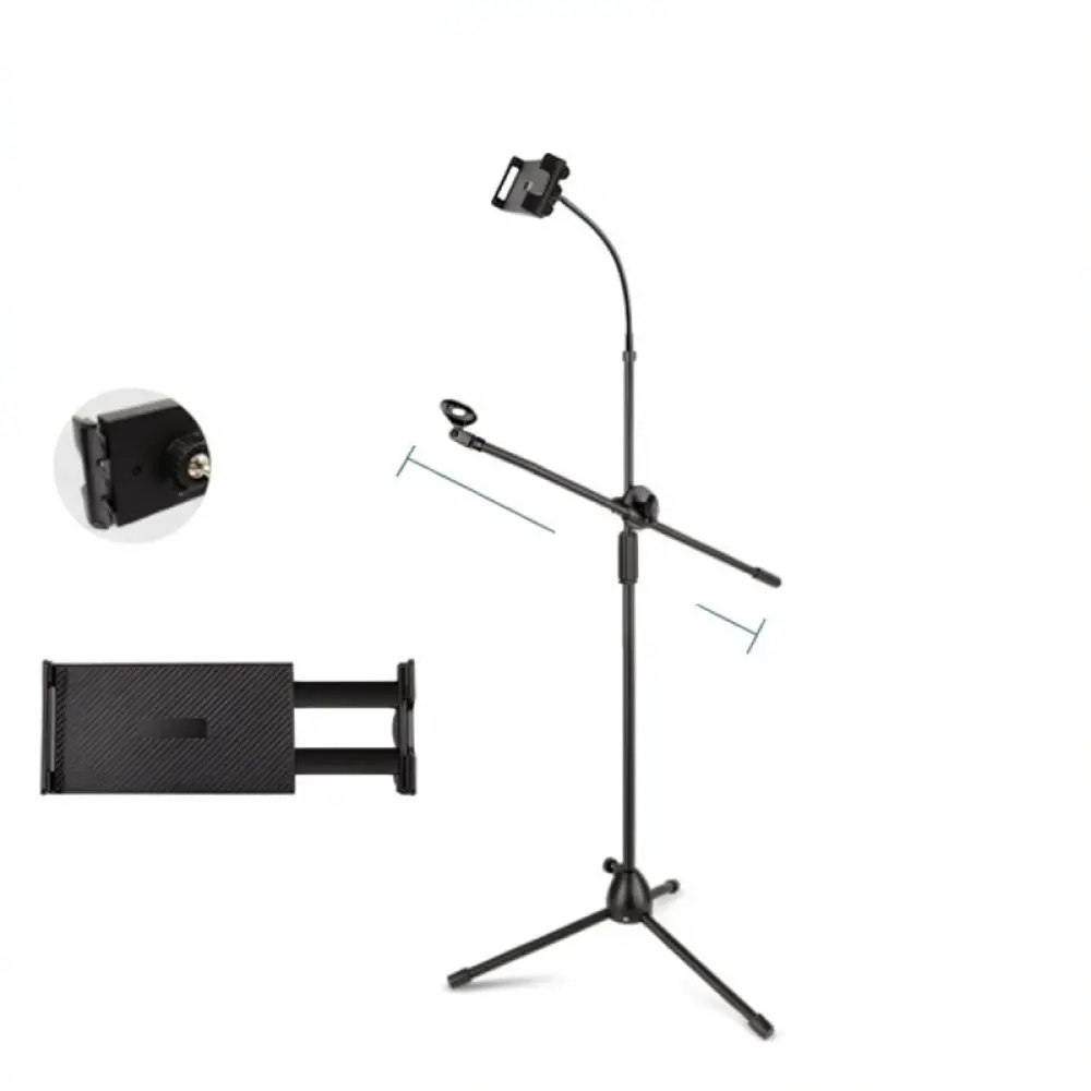 Professional Studio Microphone Stand Tripod Adjustable Boom Arm Holder Sturdy Base For Recording Podcasting Broadcasting
