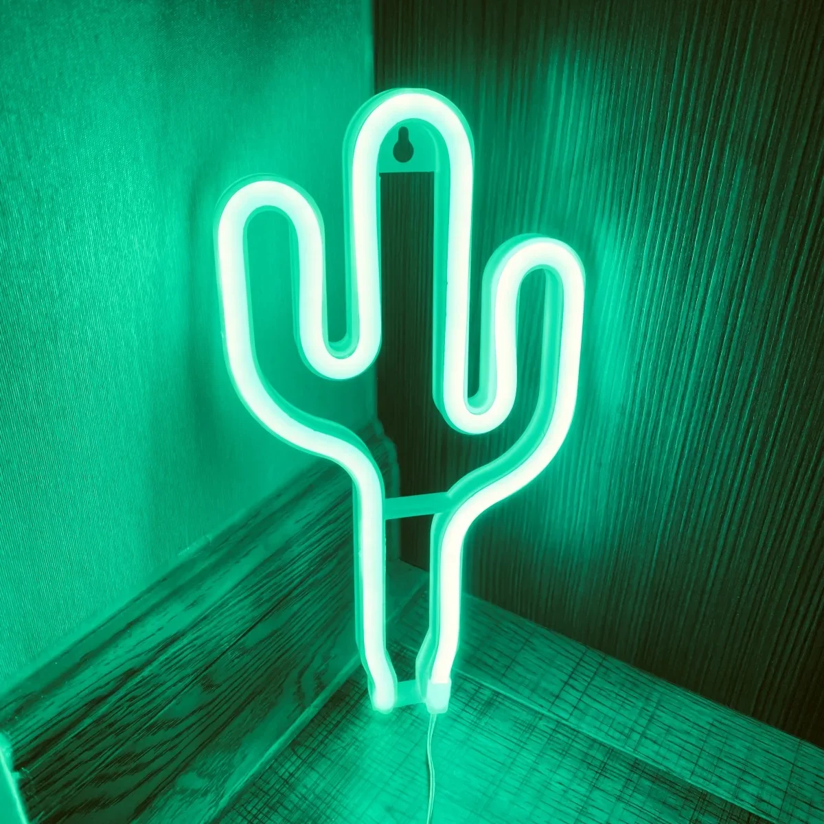LED Neon Night Light Cactus Modeling Lights Bedroom Room Decorative Background Wall Hanging Neon Sign Ornaments