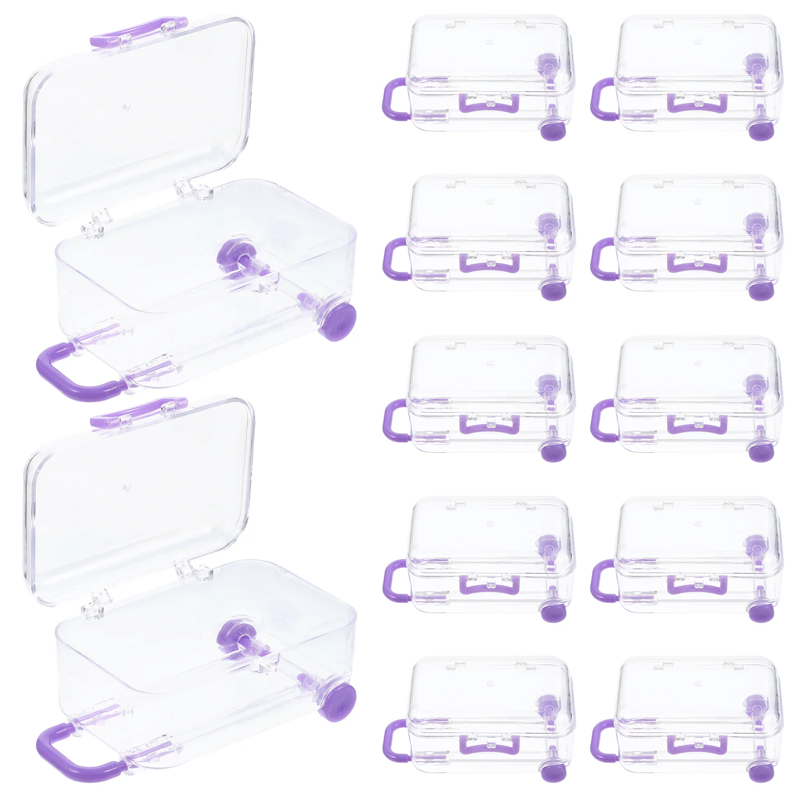 

12 Pcs Mini Boxes for Party Favors Trolley Case Wedding Candies Suitcases Gift Purple
