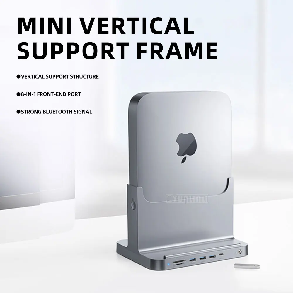 Compatible for Apple Mac mini Base; Multifunctional Laptop Stand and Computer Storage Rack