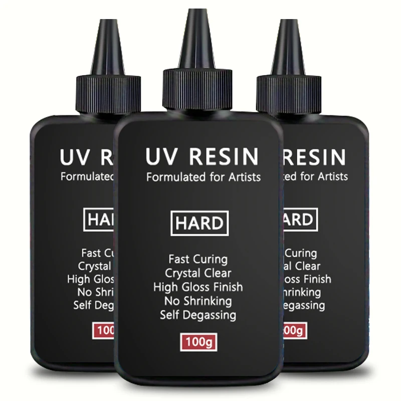 

UV Resin-100/500g Upgraded Hard Type Crystal Clear Ultraviolet Curing UV Resin Kit,Resin Kit with Light for Craft Jewelry Making