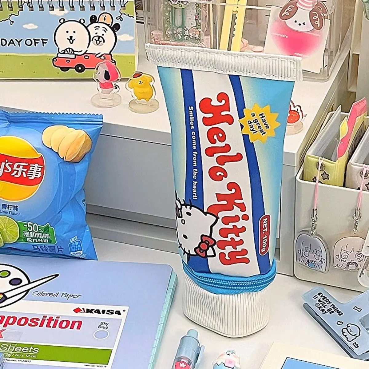 

Чехол для очков-карандашей «Hello Kitty», студенческие канцелярские принадлежности в стиле аниме, милый мультфильм, обучающие принадлежности, сумка для хранения, забавный футляр для очков, детский подарок