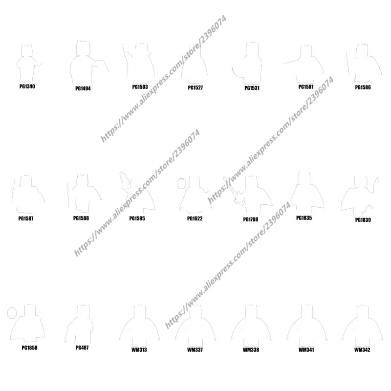 Figuras de acción de 1 piezas, juguetes de bloques de construcción, PG487, PG1340, PG1494, PG1503, PG1527, PG1531, PG1581, PG1586, PG1587, PG1588, PG1595 Series-003