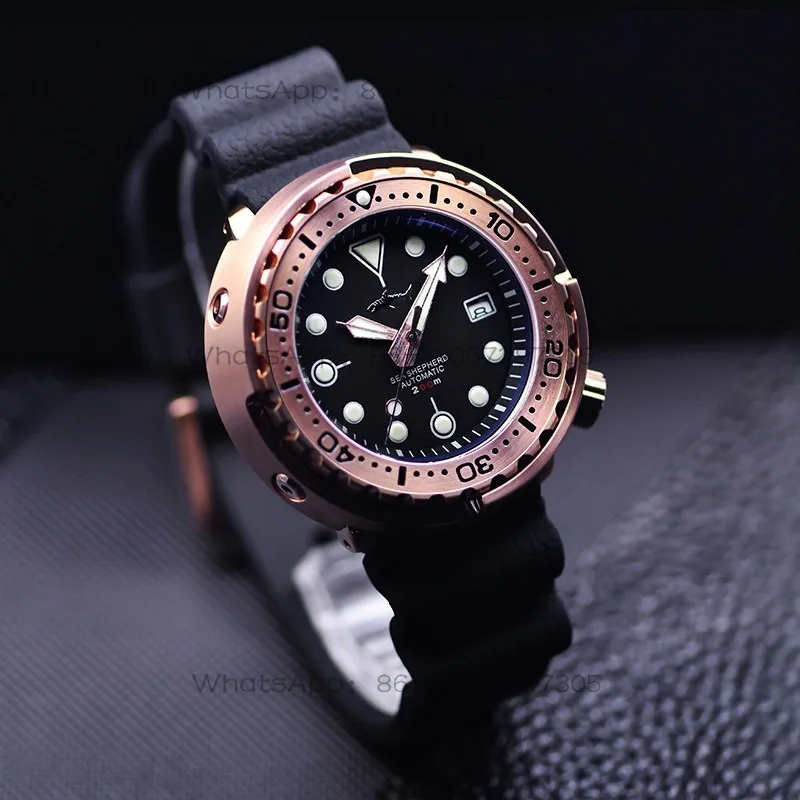 Rose Gold Can Waterproof Automatic Machinery, Luminous Diving Watch