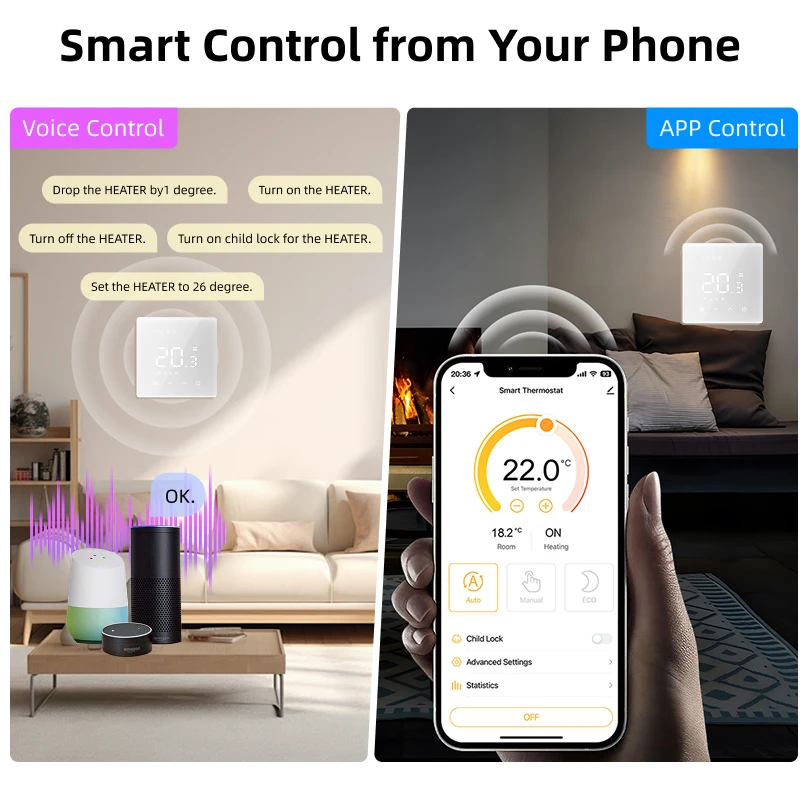 Smart wifi thermostat tuya temperature daily programmable controller for water/electric floor heating/gas Boiler google alexa