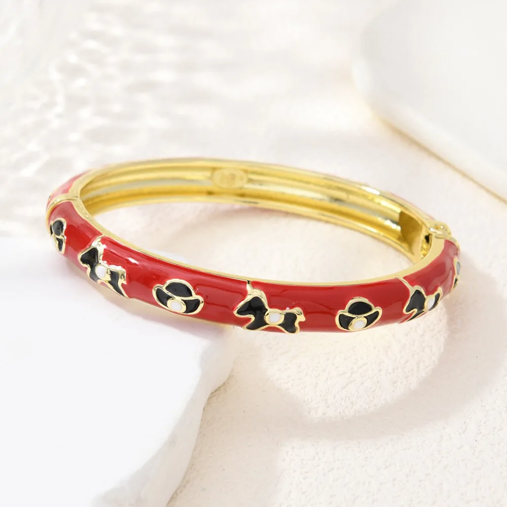 

Traditional Vintage Cloisonne Bangle Chinese Style Small Horse Glazed Bangle Vintage Classic Women's Hand Bracelet Jewelry Gifts