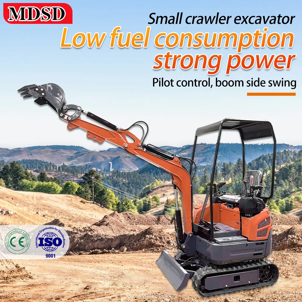 Miniescavadeira personalizada para jardim, 1.2ton, 2ton, tamanho pequeno, miniescavadeira compacta para motor kubota epa euro 5 à venda