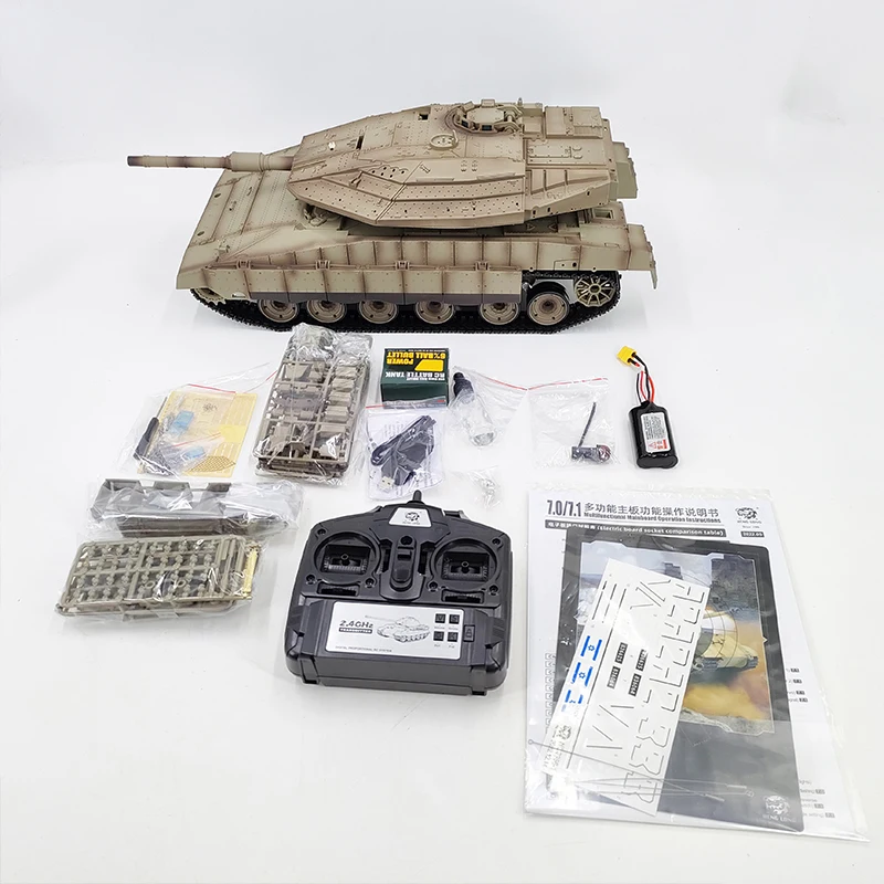 2024 NEW 1:16 Henglong RC Tank 3958 Merkava launch Metal Track Oversized adult electric military Model Boy Toy Car Gift