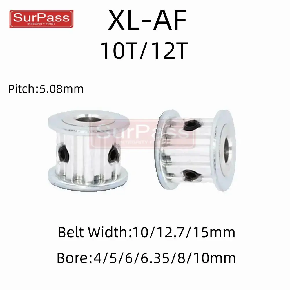 XL-Zahnriemenscheibe AF Typ 10T/12Zähne Bohrung 4/5/6/6,35/8/10 für 10/12,7/15 mm breiten Riemen, die in linearen Riemenscheiben verwendet werden