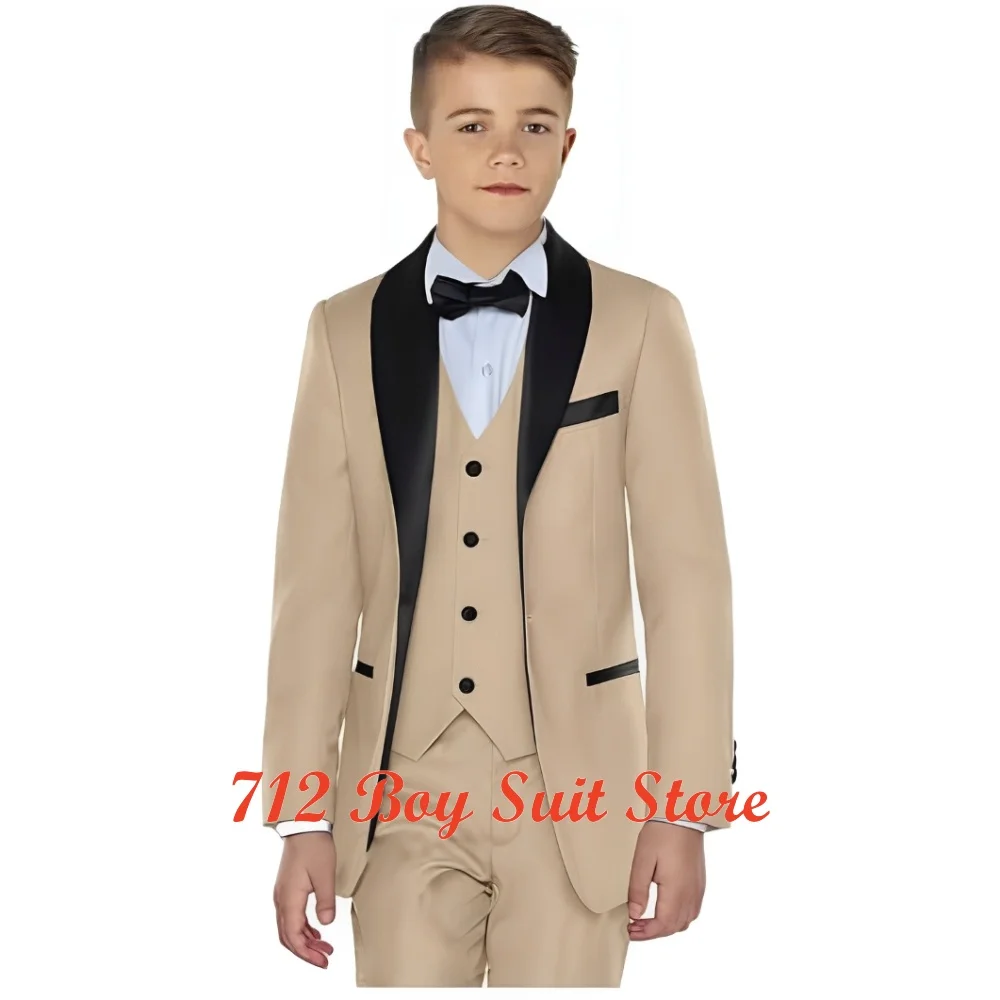 

Formal Boys Suits 3 Piece Slim Fit Single Breasted Jacket Vest Pants Shawl Lapel Blazer Kids Suit for Wedding Dinner Party