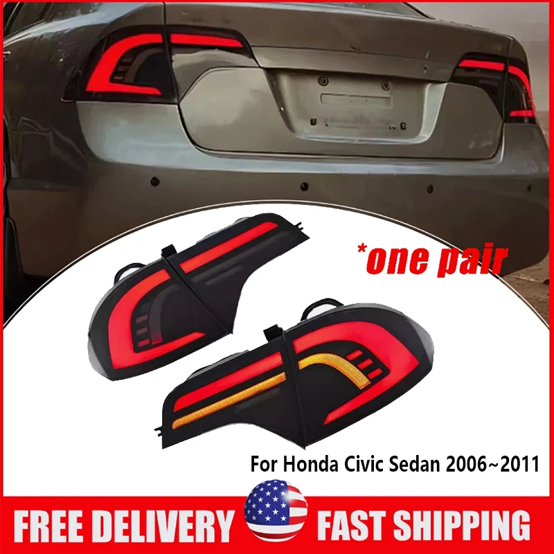 

Left Right LED Tail Light for Honda Civic Sedan 2006-2008 2009 2010 2011 Brake Rear Lights Sequential Turn Signal Reverse Lamp